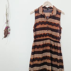 2 for $10—BeBop Brown Heart Zigzag Dress size S/M
